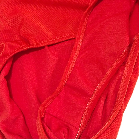 Kona Sol Red Cutout 1 Piece Ribbed Swimsuit - Picture 8 of 11